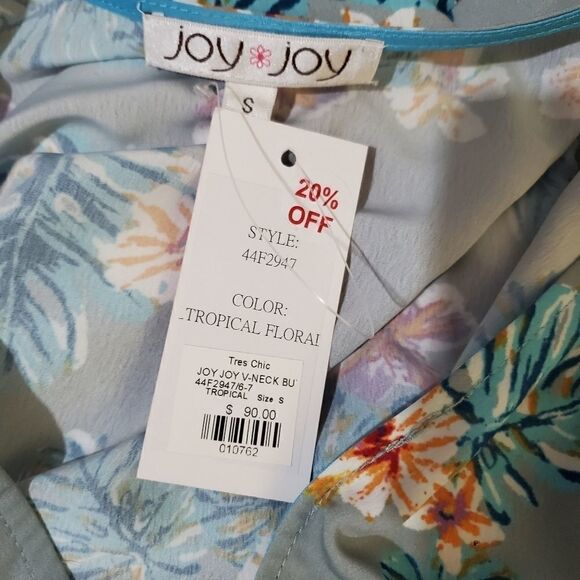 Joy joy floral ruffle blouse NWT sz s - Picture 4 of 8